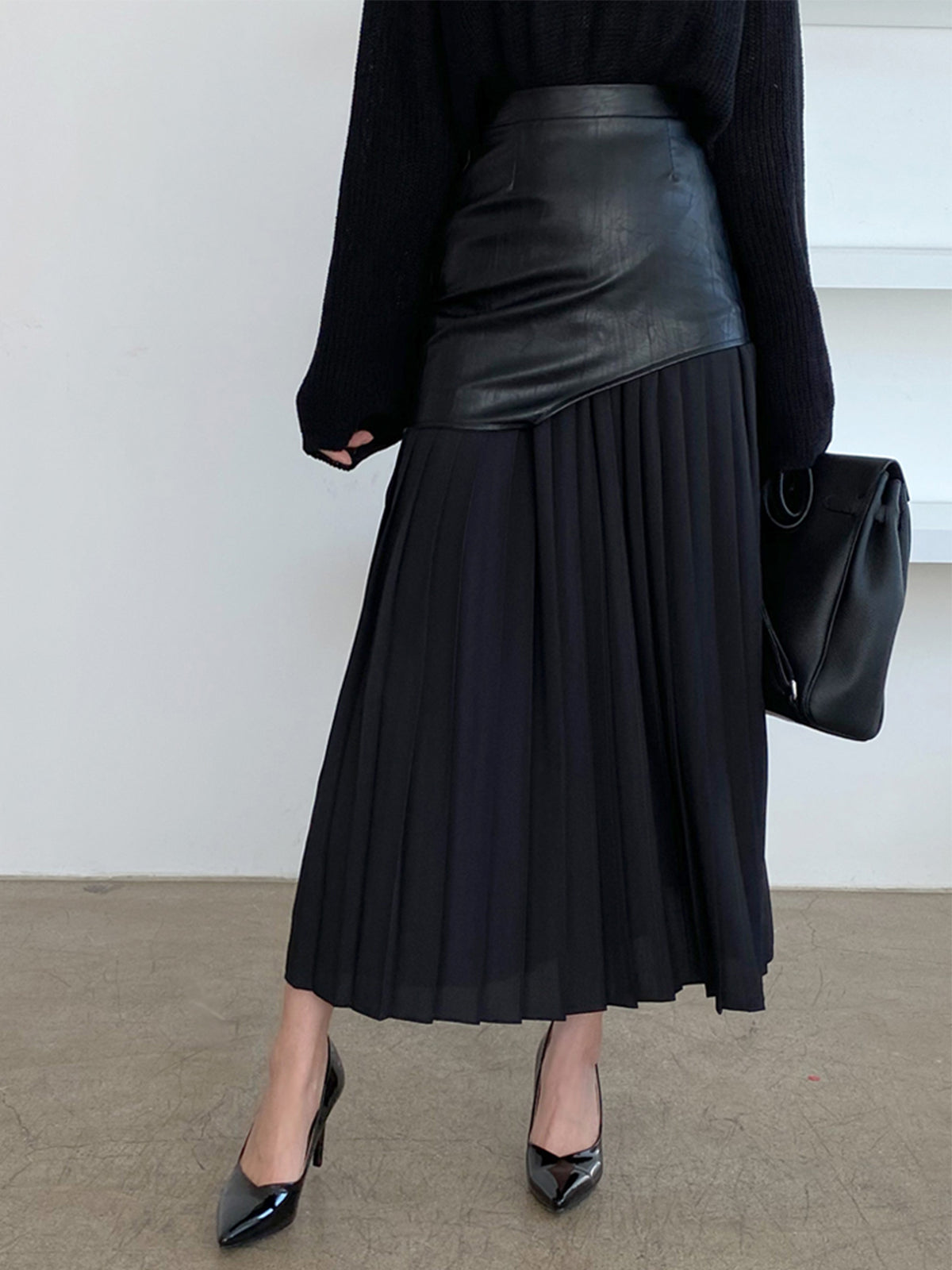 Hollis | Women’s Asymmetrical Pleated Midi Skirt