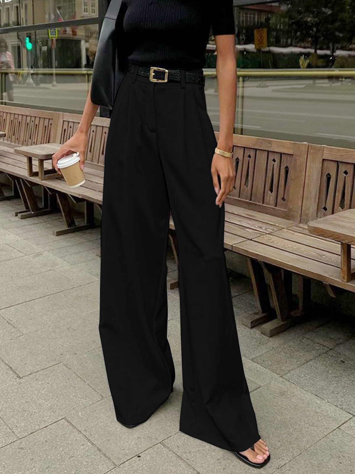 Julia | Women’s Relaxed-Fit Wide-Leg Office Trousers