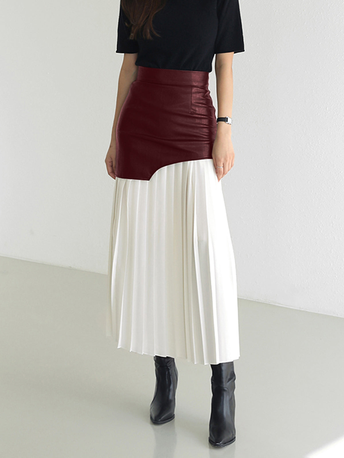 Hollis | Women’s Asymmetrical Pleated Midi Skirt