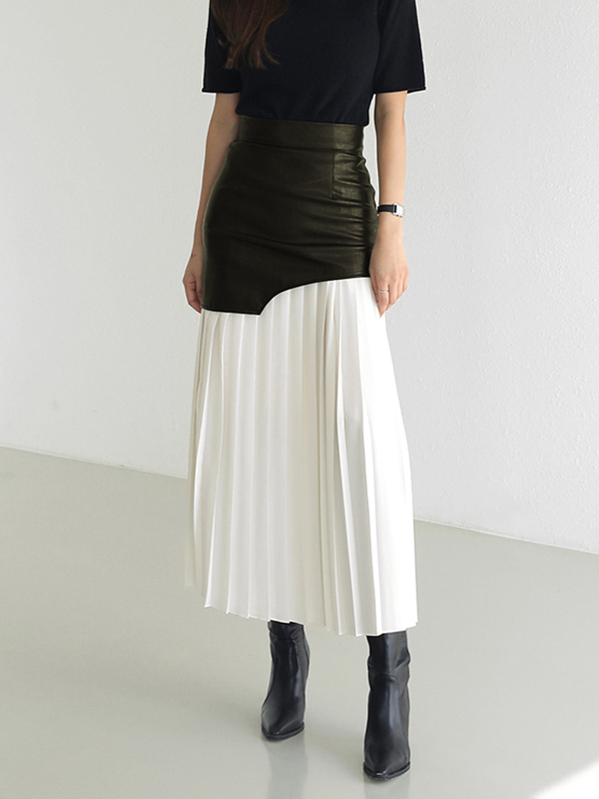 Hollis | Women’s Asymmetrical Pleated Midi Skirt