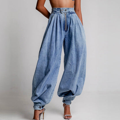 Eudora | Women’s High-Waist Balloon Denim Jeans