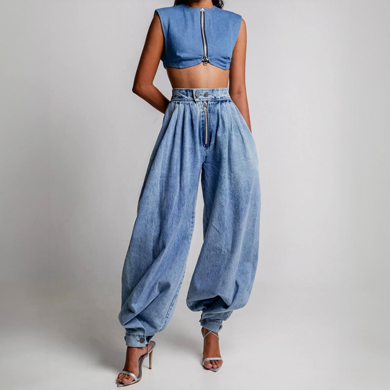 Eudora | Women’s High-Waist Balloon Denim Jeans