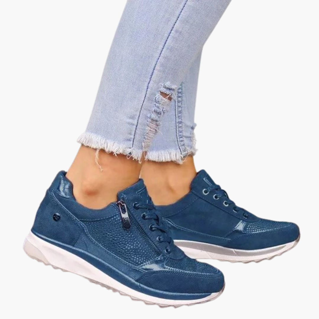 Elowynne | Women’s Side-Zip Lace-Up Sneakers