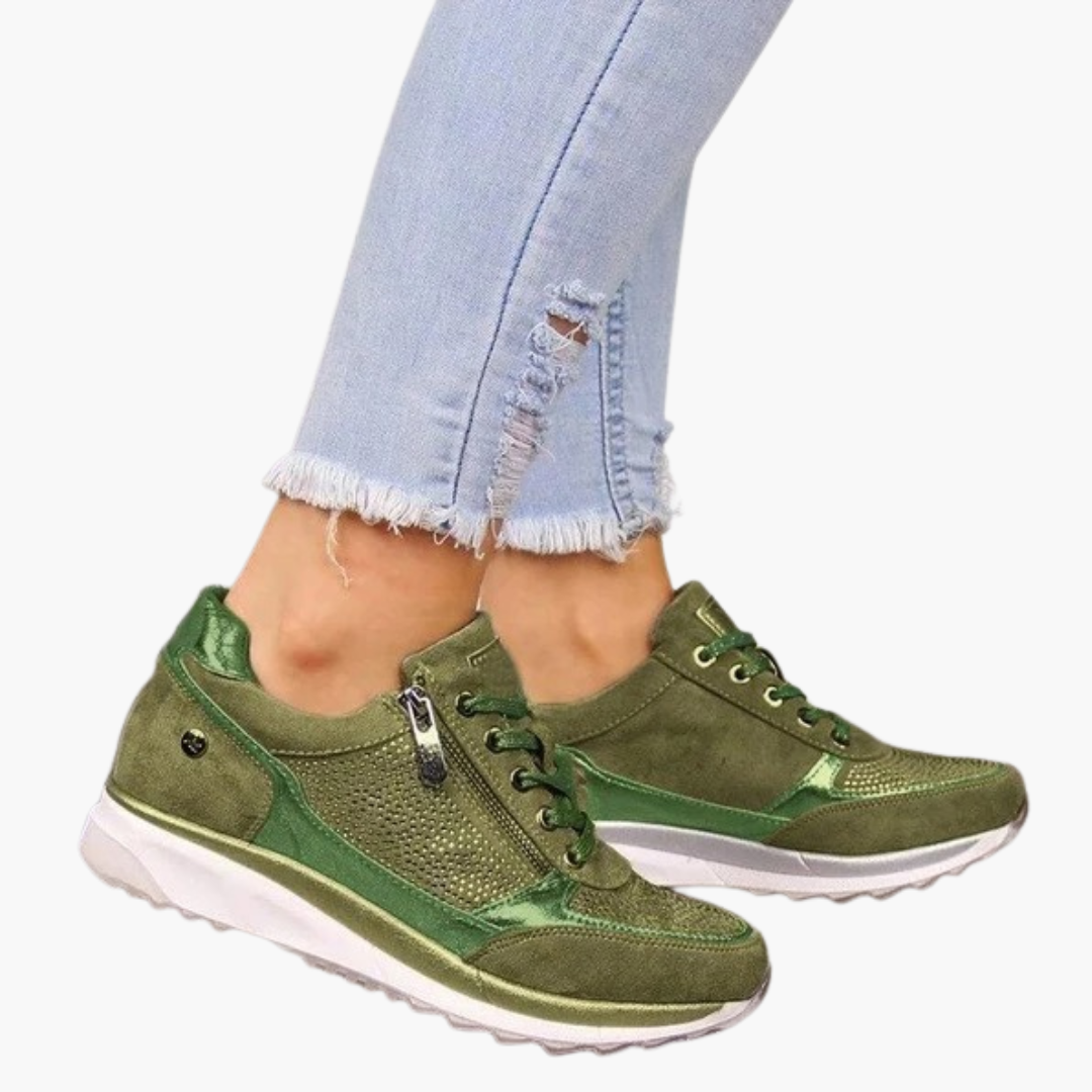 Elowynne | Women’s Side-Zip Lace-Up Sneakers