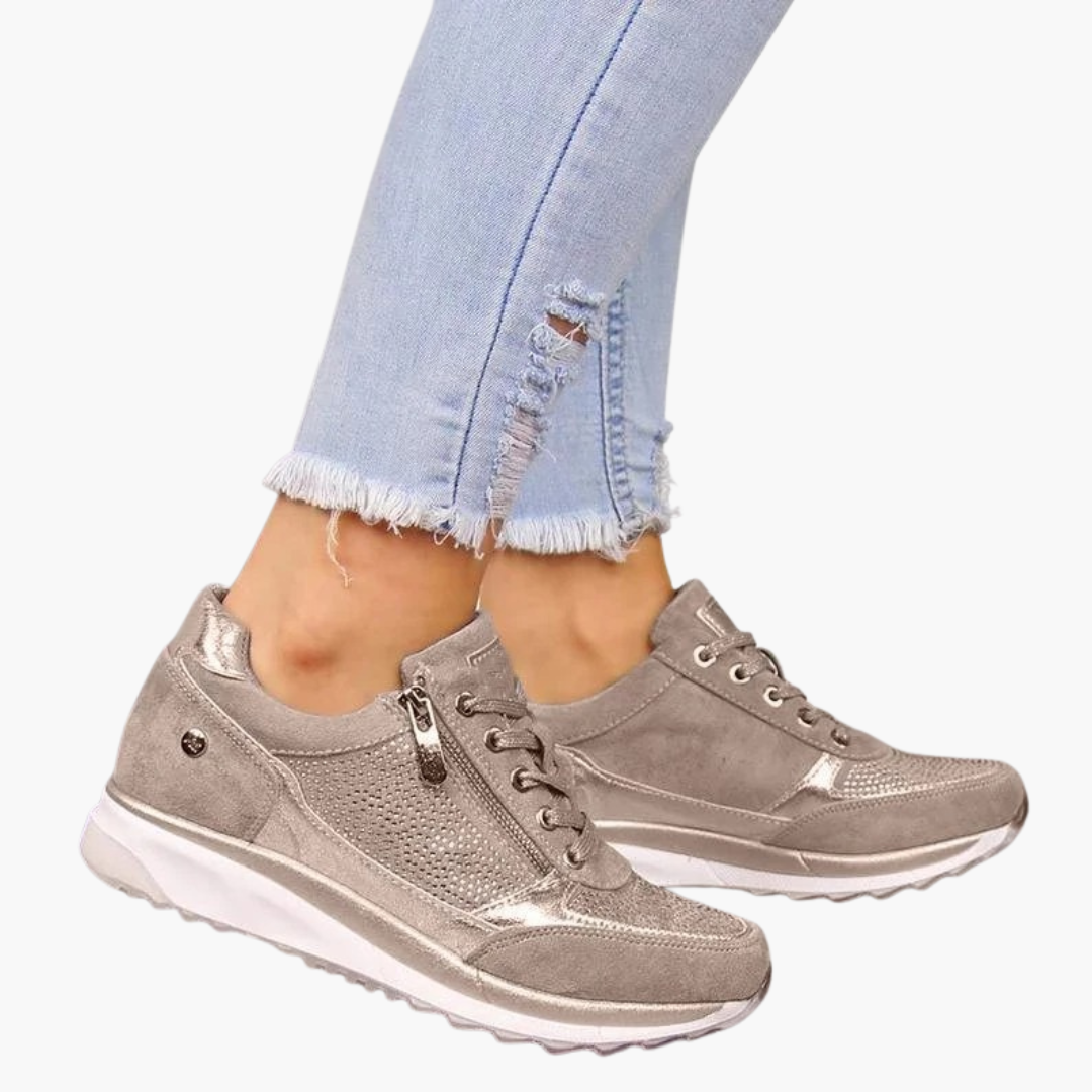 Elowynne | Women’s Side-Zip Lace-Up Sneakers