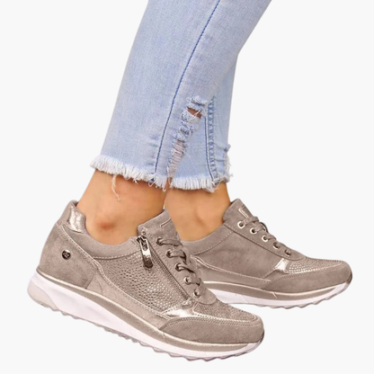 Elowynne | Women’s Side-Zip Lace-Up Sneakers