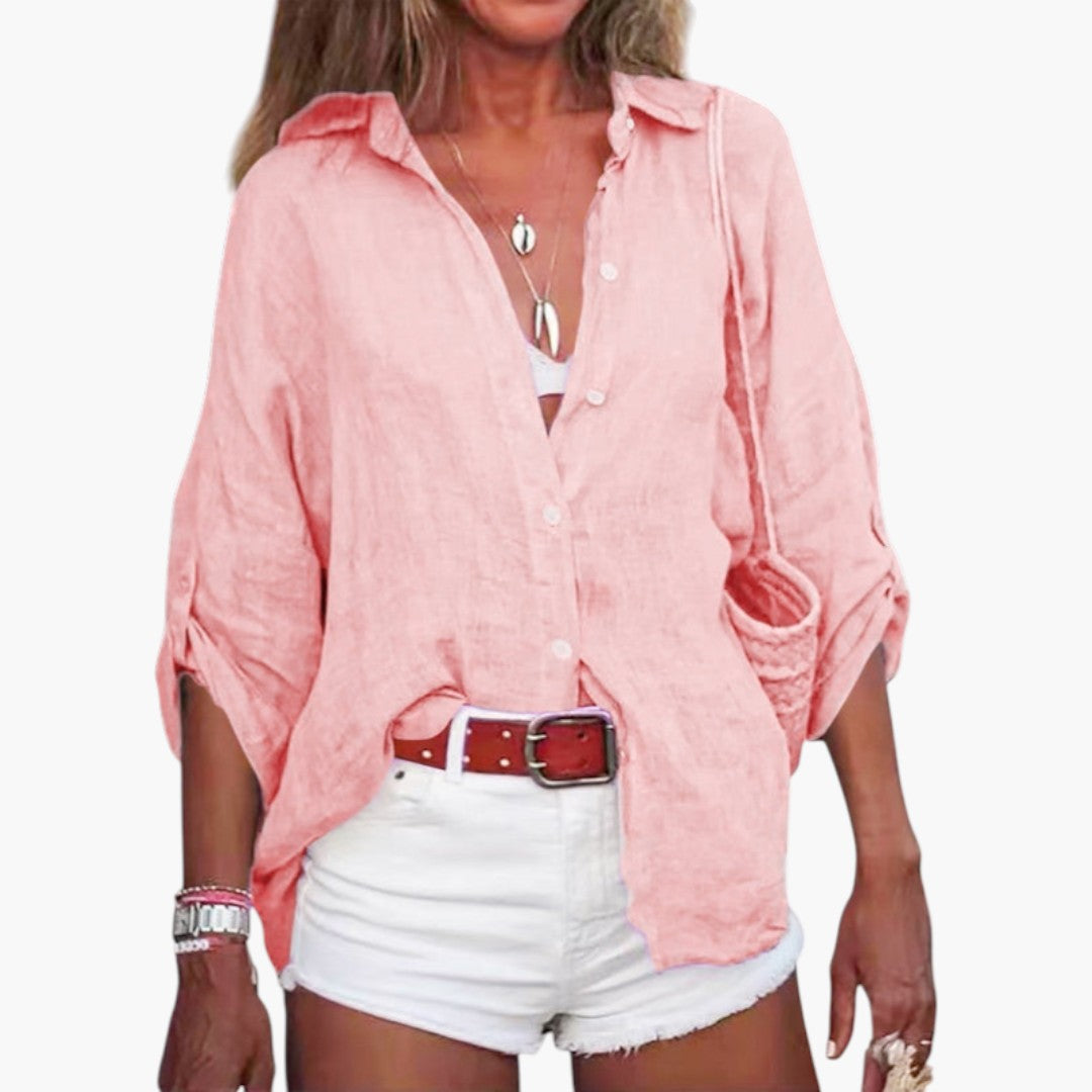 Hadley | Women’s Relaxed Button-Front Collared Blouse