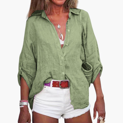 Hadley | Women’s Relaxed Button-Front Collared Blouse