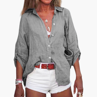 Hadley | Women’s Relaxed Button-Front Collared Blouse