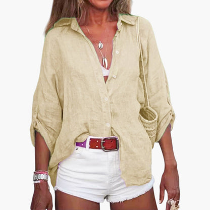 Hadley | Women’s Relaxed Button-Front Collared Blouse