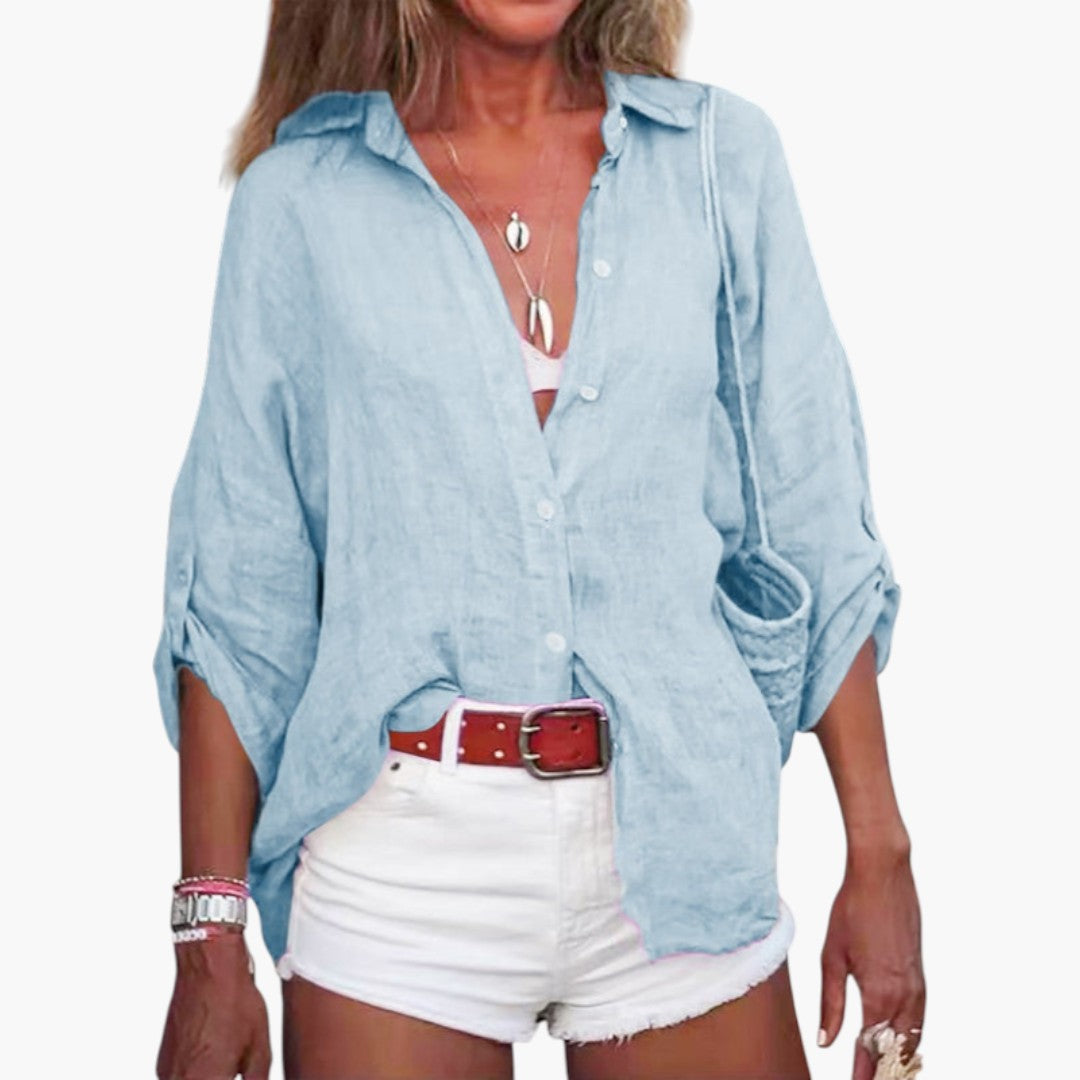 Hadley | Women’s Relaxed Button-Front Collared Blouse