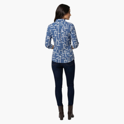 Brielle | Women’s Collared Button-Up Printed Blouse