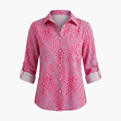 Brielle | Women’s Collared Button-Up Printed Blouse