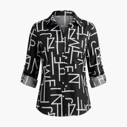 Brielle | Women’s Collared Button-Up Printed Blouse