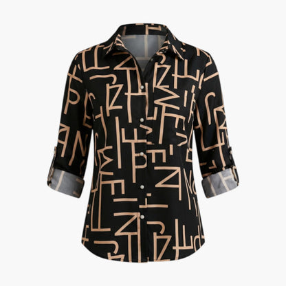 Brielle | Women’s Collared Button-Up Printed Blouse