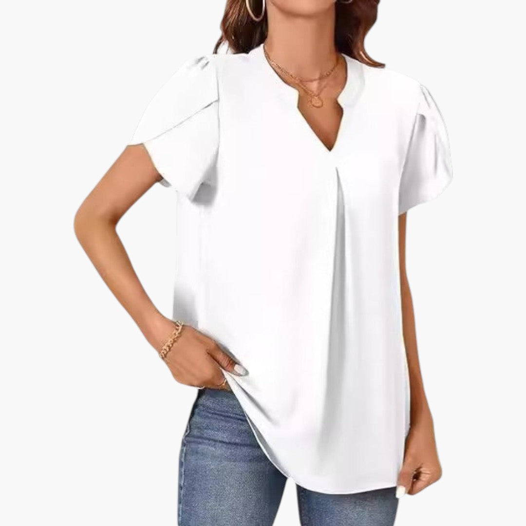 Maeve | Women’s V-Neck Puff Sleeve Blouse