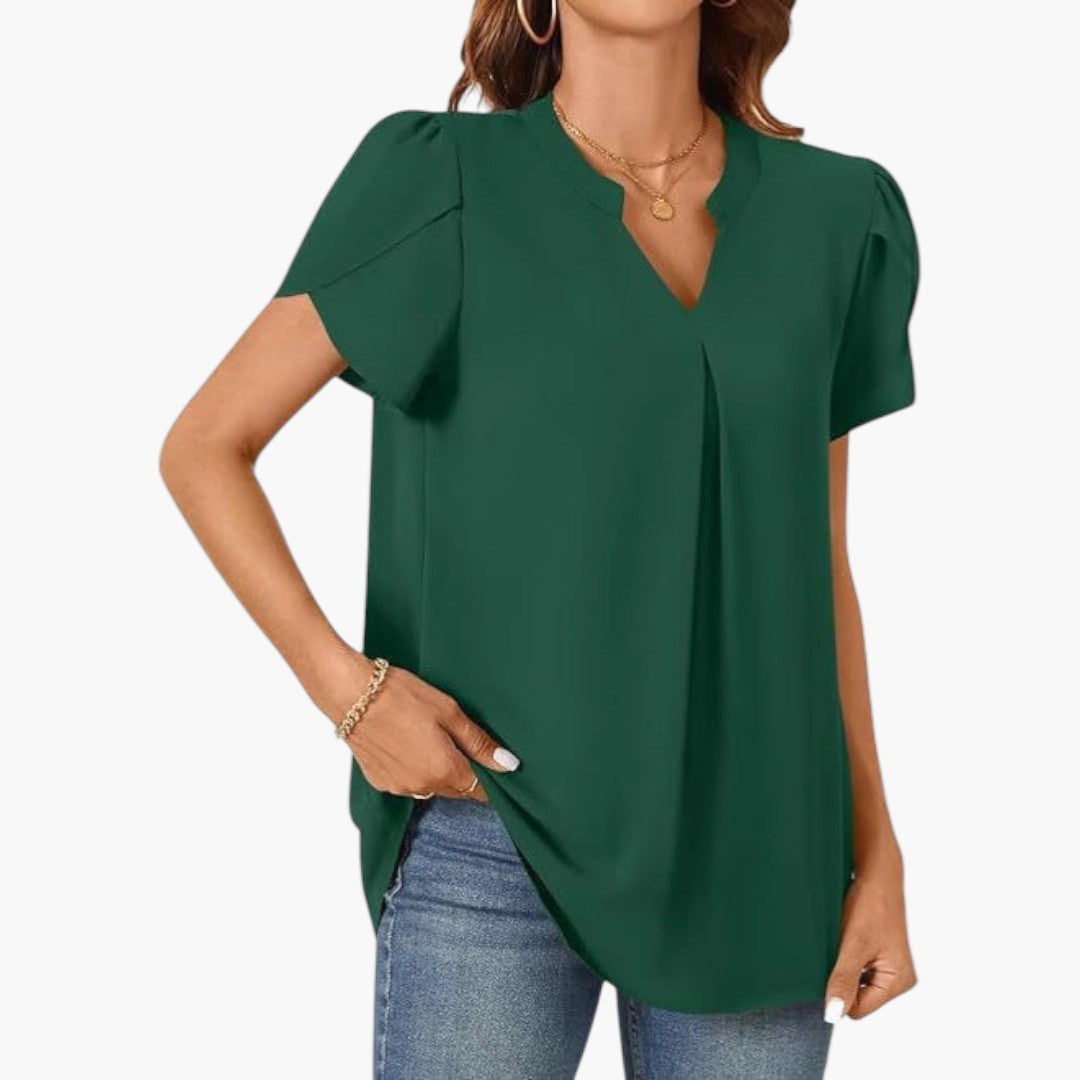 Maeve | Women’s V-Neck Puff Sleeve Blouse