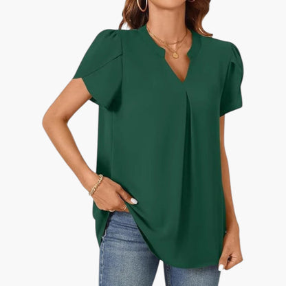 Maeve | Women’s V-Neck Puff Sleeve Blouse