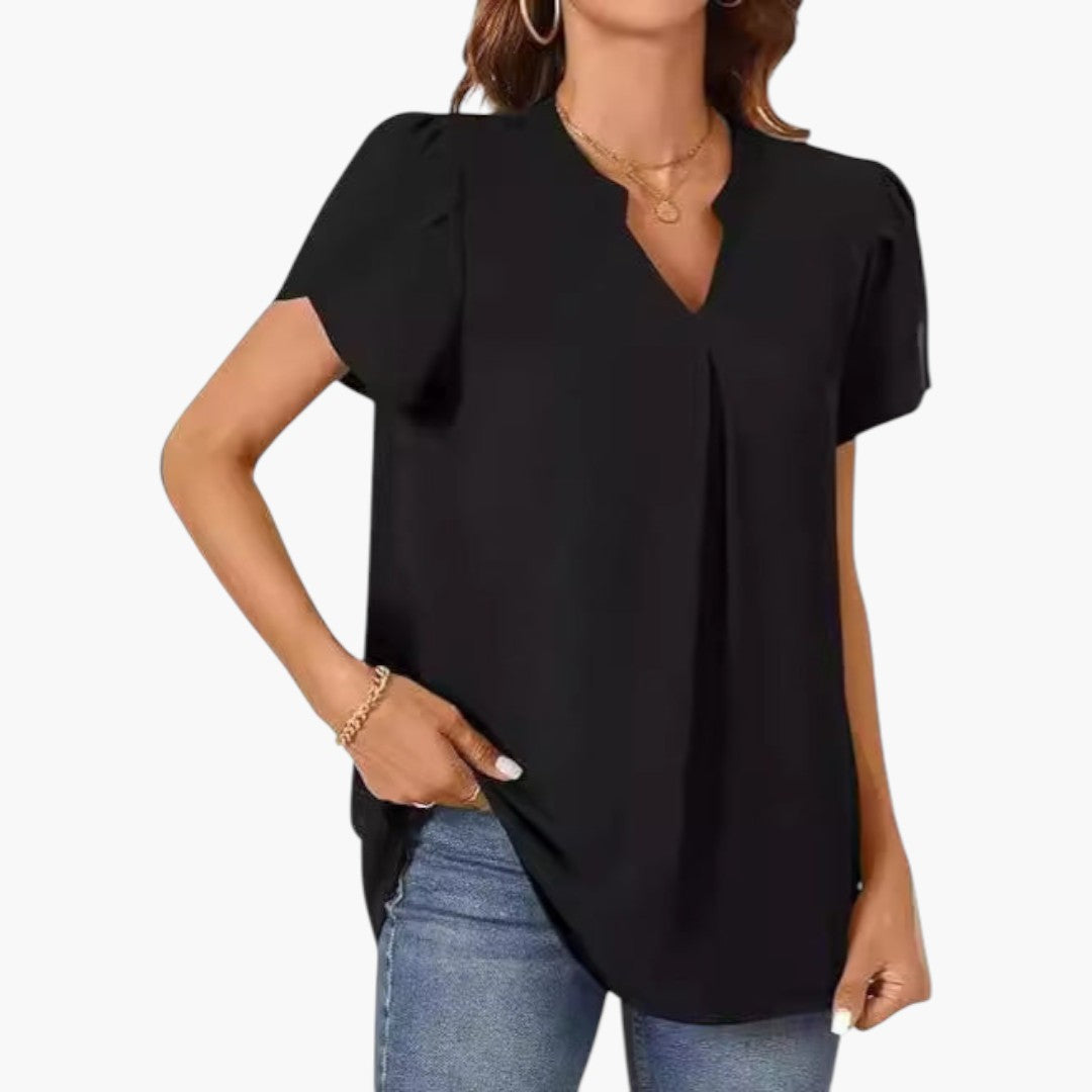 Maeve | Women’s V-Neck Puff Sleeve Blouse