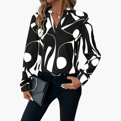 Brielle | Women’s V-Neck Long Sleeve Blouse