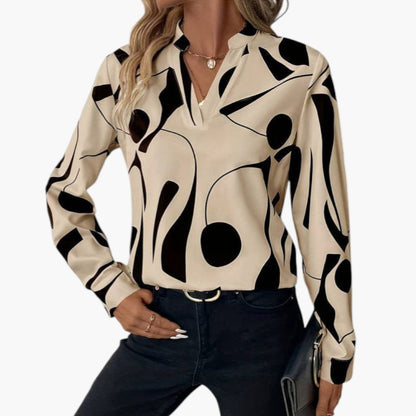 Brielle | Women’s V-Neck Long Sleeve Blouse