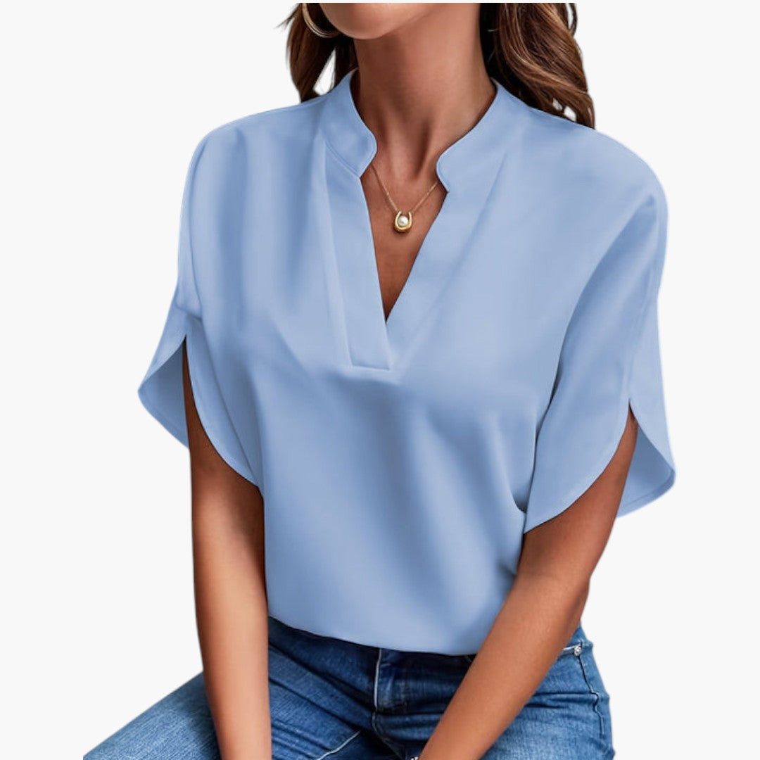 Camryn | Women’s Split Neck Short Sleeve Blouse