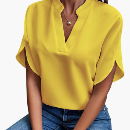 Camryn | Women’s Split Neck Short Sleeve Blouse