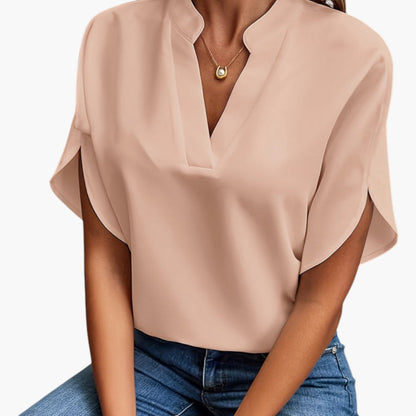 Camryn | Women’s Split Neck Short Sleeve Blouse