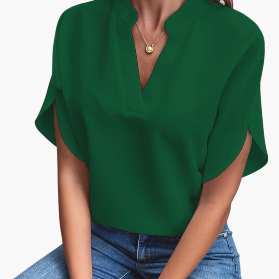 Camryn | Women’s Split Neck Short Sleeve Blouse