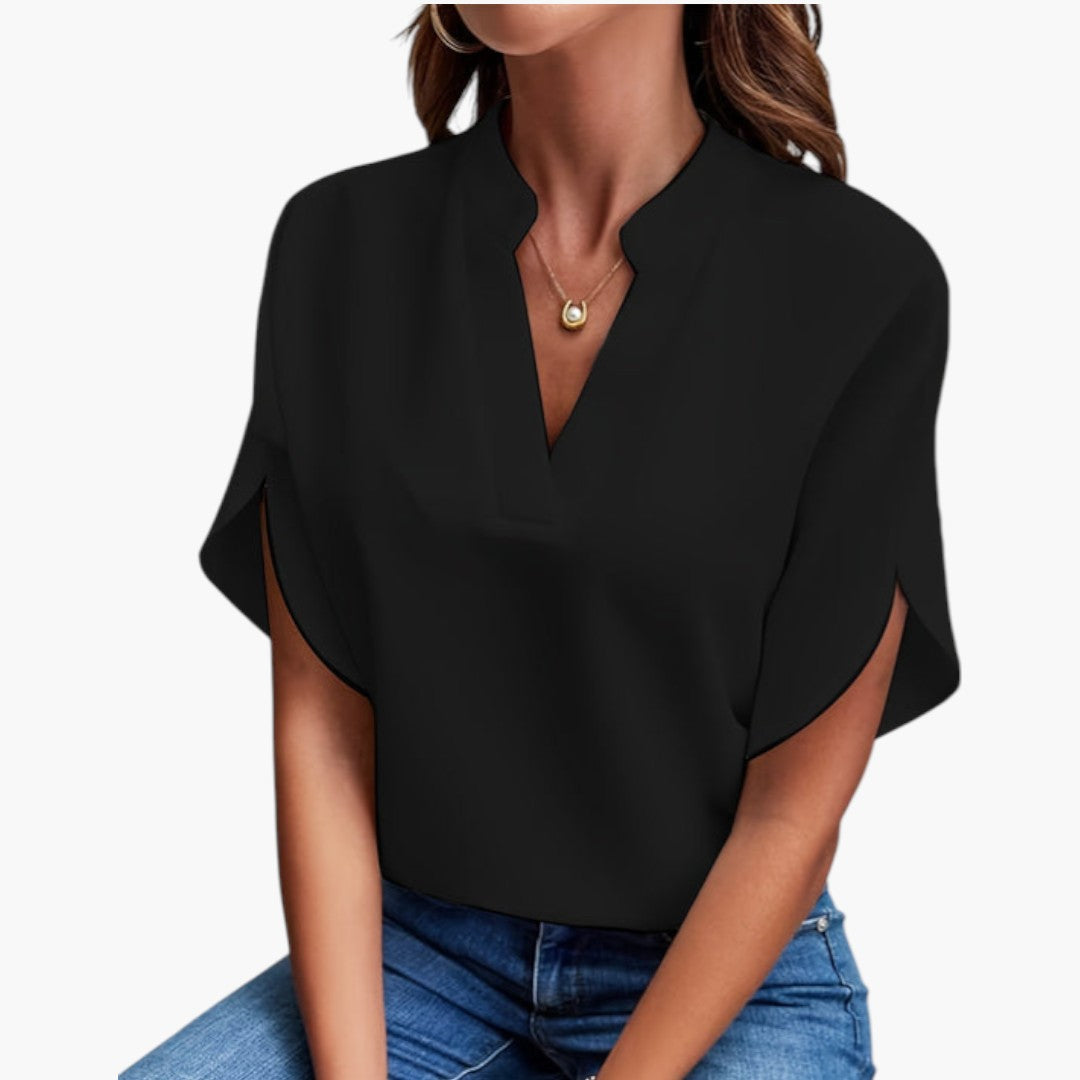Camryn | Women’s Split Neck Short Sleeve Blouse