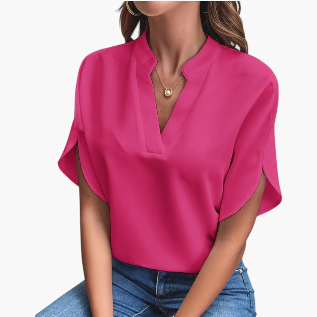 Camryn | Women’s Split Neck Short Sleeve Blouse
