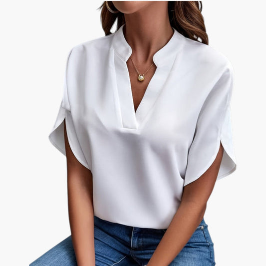 Camryn | Women’s Split Neck Short Sleeve Blouse