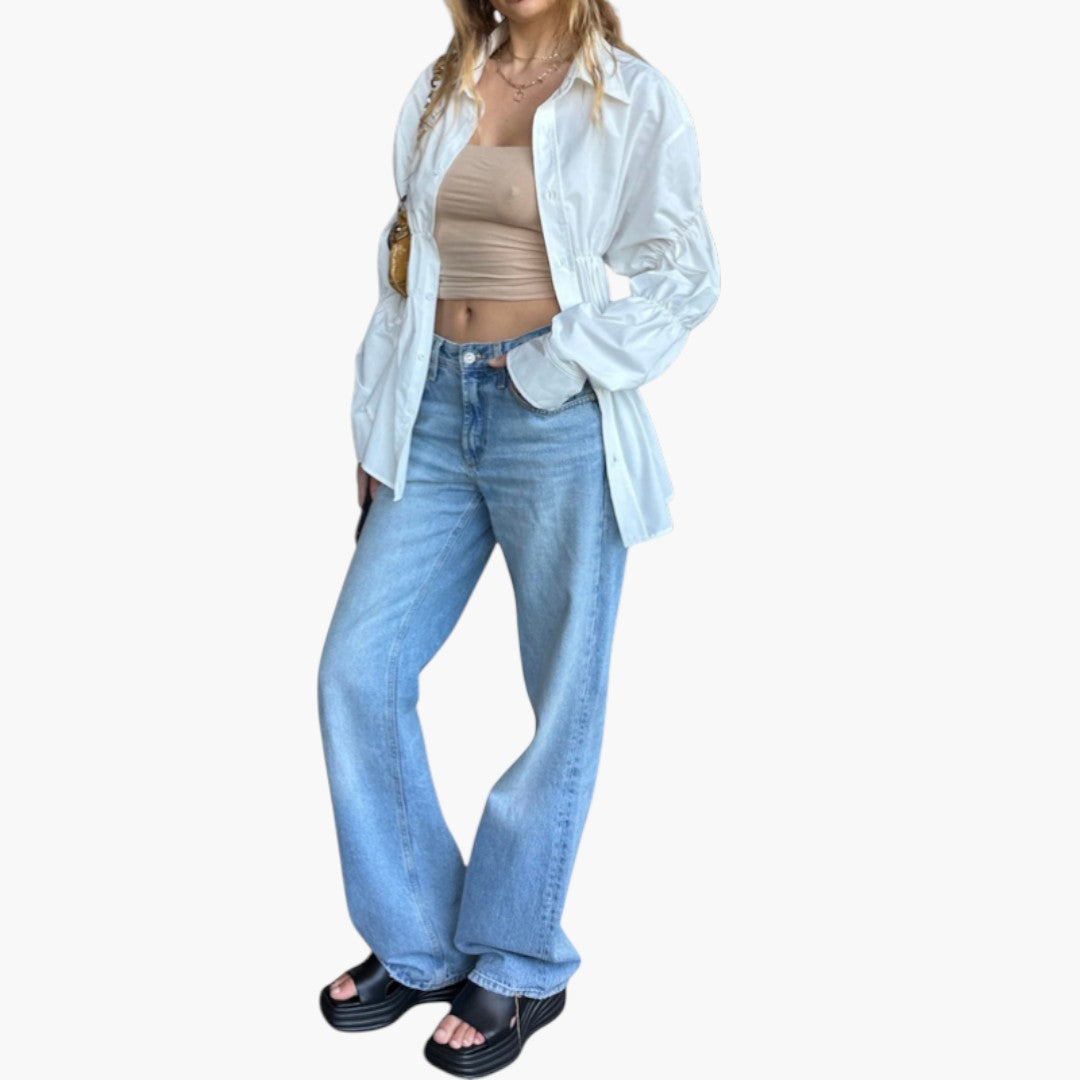 Kenzie | Women’s Collared Gathered Detail Blouse