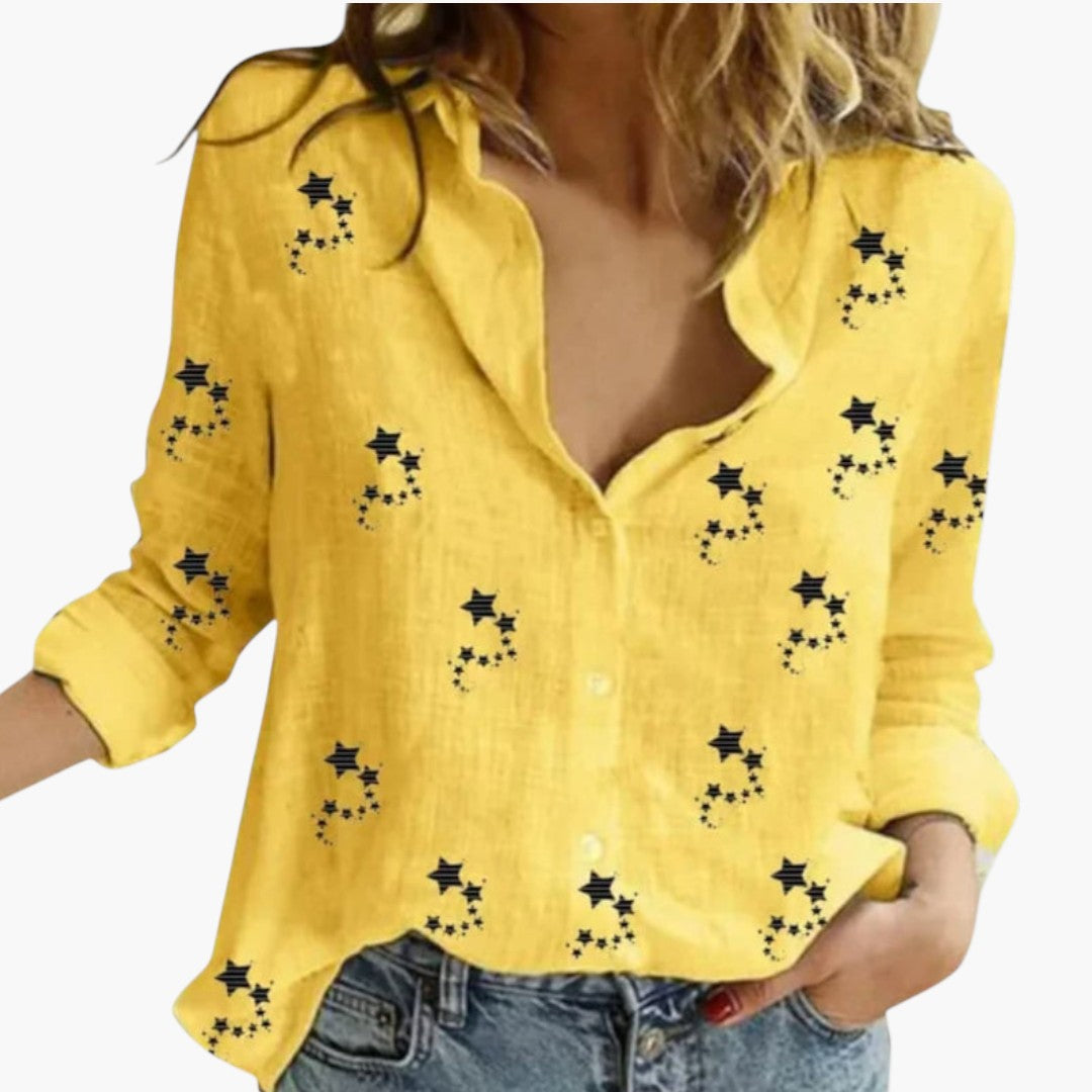 Paige | Women’s Collared Star Print Blouse