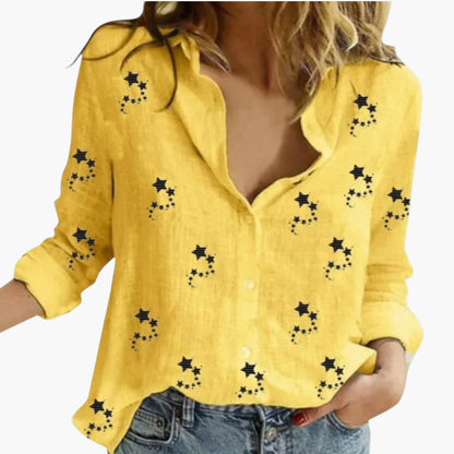 Paige | Women’s Collared Star Print Blouse