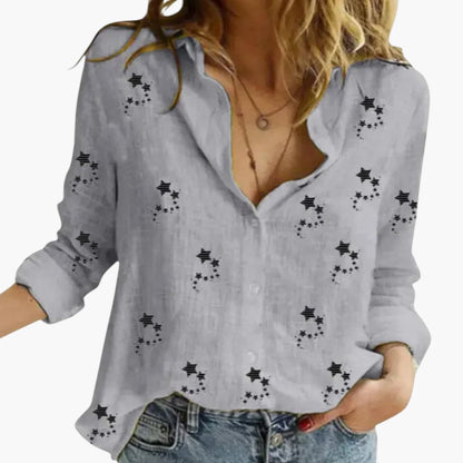 Paige | Women’s Collared Star Print Blouse