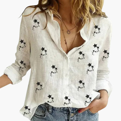 Paige | Women’s Collared Star Print Blouse