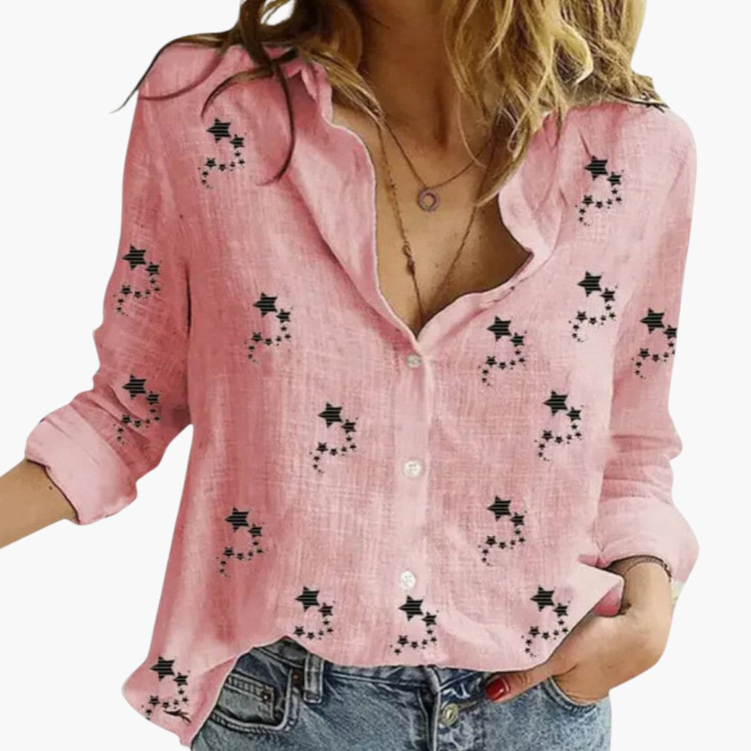 Paige | Women’s Collared Star Print Blouse