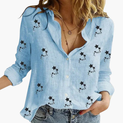 Paige | Women’s Collared Star Print Blouse