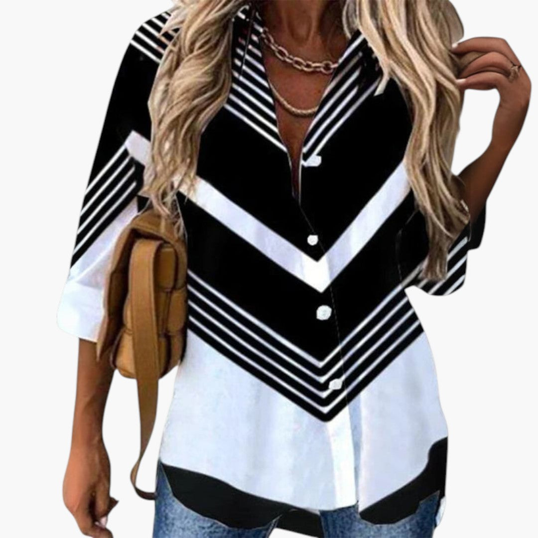 Tatum | Women’s Printed Pattern Three-Quarter Sleeve Blouse