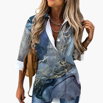 Tatum | Women’s Printed Pattern Three-Quarter Sleeve Blouse