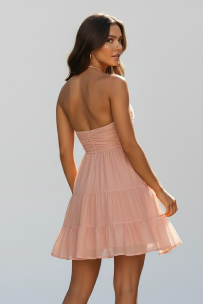 Kaia | Women’s Halter Mini Dress with Tiered Ruffle Skirt