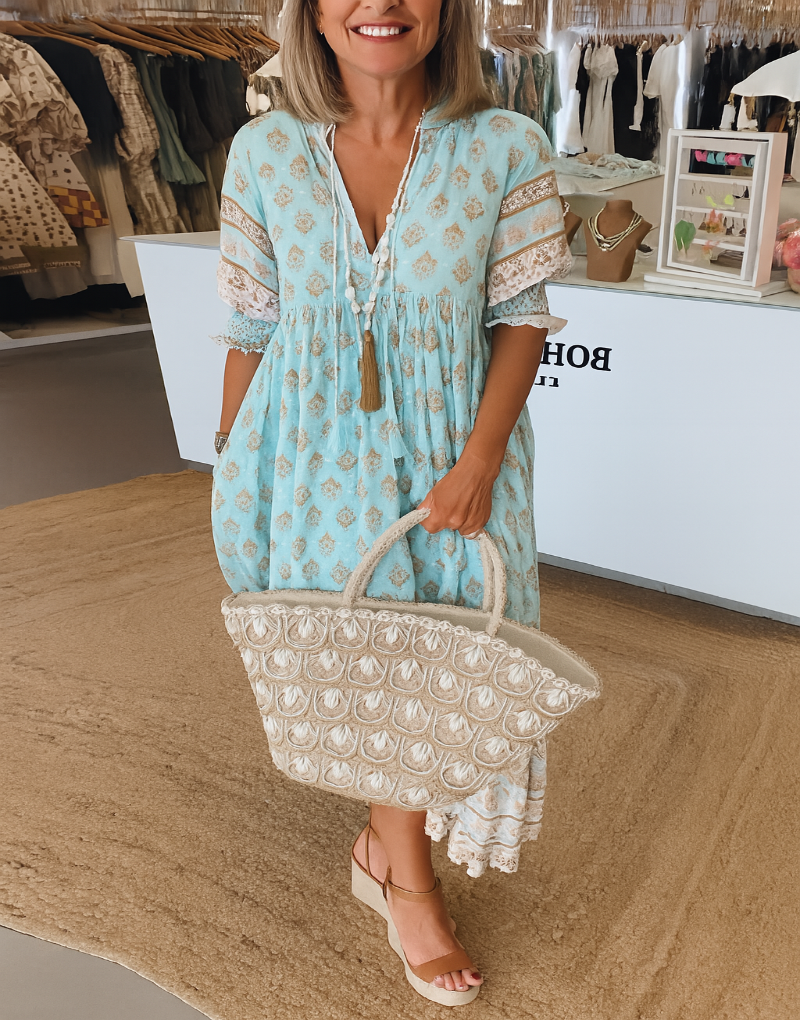 Maisie | Women’s Lantern Sleeve Maxi Dress