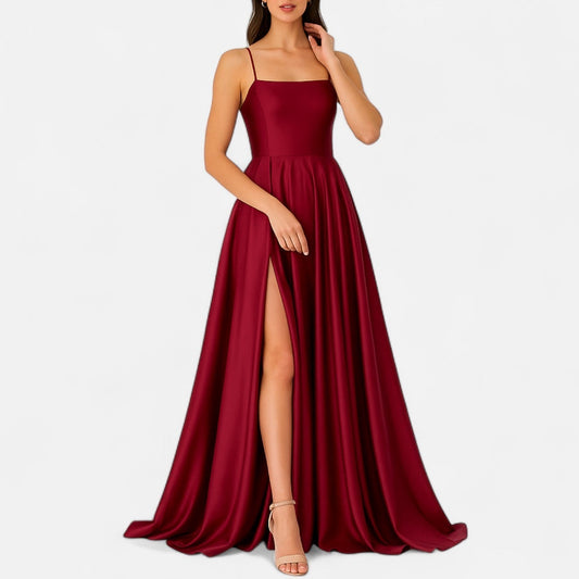 Soraya | Women’s Modern Fit Satin Slit Maxi Dress
