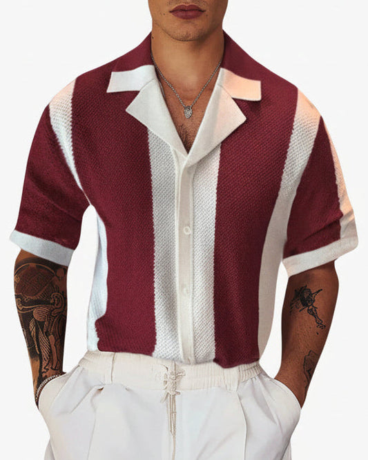 Wesley | Men’s Short Sleeve Vertical Stripe Resort Shirt