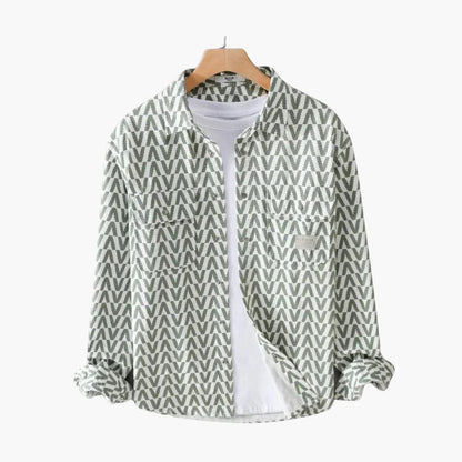 Micah | Men’s Long Sleeve Geometric Pattern Button-Up Shirt