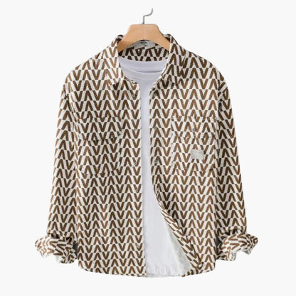 Micah | Men’s Long Sleeve Geometric Pattern Button-Up Shirt