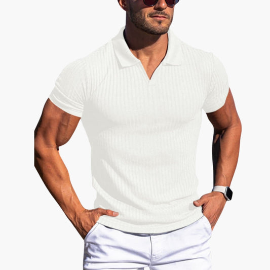 Landon | Men’s Ribbed Collared Polo Shirt