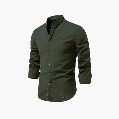 Weston | Men’s Long Sleeve Stand Collar Button-Front Shirt