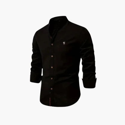 Weston | Men’s Long Sleeve Stand Collar Button-Front Shirt